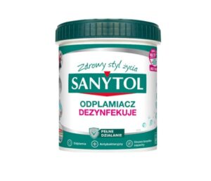 Odplamiacz dezynfekujący SANYTOL w proszku do białych i kolorowych tkanin 450g