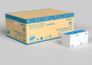 Ręcznik papierowy składany w listkach 23×23 V ZZ VELVET CARE PROFESSIONAL COMFORT Biały 100% CELULOZA