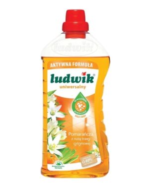 Płyn UNIWERSALNY  do mycia wszystkich powierzchni zmywalnych LUDWIK BAKING SODA  1L  SIŁA SODY Pomarańcza i  Trawa cytrynowa