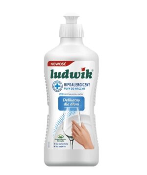 Płyn do mycia naczyń LUDWIK HIPOALERGICZNY 900g bezzapachowy PH neutralne dla skóry
