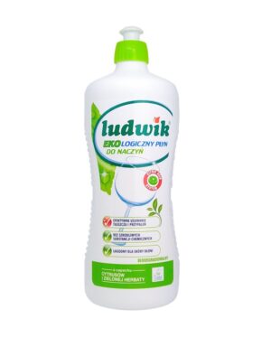 Płyn do mycia naczyń LUDWIK Ekologiczny 900g o zapachu cytrusów i zielonej herbaty