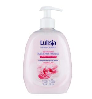 Mydło w płynie z dozownikiem pompką LUKSJA kremowe WYGŁADZAJĄCE Róża i Proteiny Mleka Creamy & Soft 500 ml