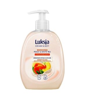 Mydło w płynie z dozownikiem pompką LUKSJA kremowe Energetyzujące Brzoskwinia i Biała Herbata Creamy & Soft 500 ml
