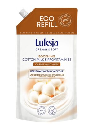 Mydło w płynie ZAPAS kremowe LUKSJA Creamy & Soft Mleczko Bawełniane i Prowitamina B5 900 ml