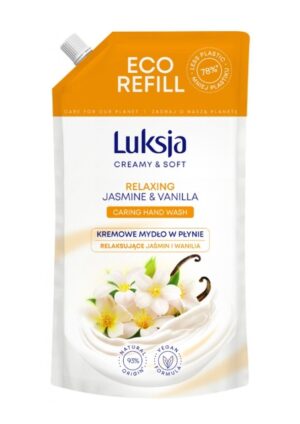 Mydło w płynie ZAPAS kremowe LUKSJA Creamy & Soft Jaśmin i Wanilia  900 ml RELAKSUJĄCE