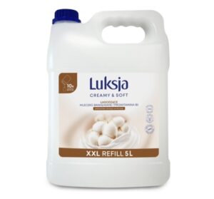 Mydło w płynie ZAPAS kremowe LUKSJA Creamy & Soft  Mleczko Bawełniane i Prowitamina B5  5L ŁAGODZĄCE NAWILŻAJĄCE
