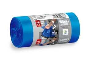 Worki na śmieci ANNA ZARADNA LDPE 35L 30 szt. z uszami niebieskie