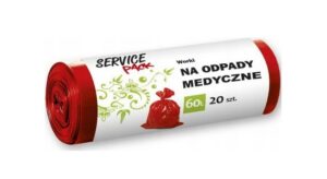 Worki na odpady medyczne STELLA Service Pack LDPE 60L 20 szt. czerwone