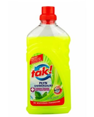 Płyn UNIWERSALNY do mycia wszystkich powierzchni zmywalnych TAK LIME FRESH 1L Antybakteryjny z alkoholem