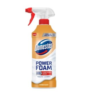 Pianka spray DOMESTOS Power Foam Citrus Blast to piana aktywna do czyszczenia ŁAZIENEK I TOALET 435ml EKSPOLZJA CYTRUSÓW