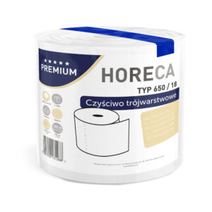 Ręcznik papierowy Czyściwo papierowe HORECA PREMIUM TYP 650 3 warstwy 100% CELULOZA 160 metrów 650 listków 1 rolka