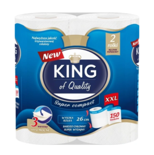 Ręcznik papierowy KING OF QUALITY 3 warstwy 100% CELULOZA 2 rolki