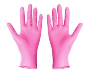 Rękawiczki diagnostyczne Rękawice jednorazowe MASTER Różowe PINK rozmiar S 100szt NITRYLOWE BEZPUDROWE