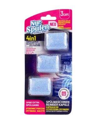 Tabletki kapsułki do CZYSZCZENIA Zmywarki NUR SPULEN 3 szt. x 20 g 4w1